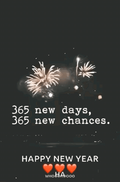 New Year Greeting With Fireworks GIF