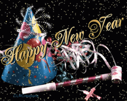New Year's Eve Falling Snow GIF