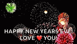 New Year's Eve Fireworks Love GIF