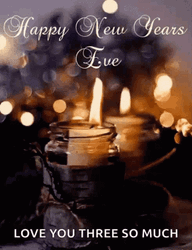 New Year's Eve Lighted Candles Greeting GIF