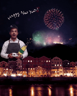 New Year's Eve Man Bringing Wine GIF