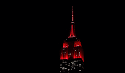 New York City Red Empire State Building GIF