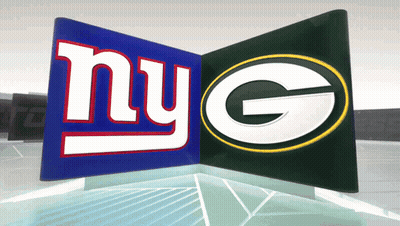 New York Giants And Green Bay Packers Logos GIF