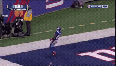 New York Giants Football Player Running Towards End Zone GIF