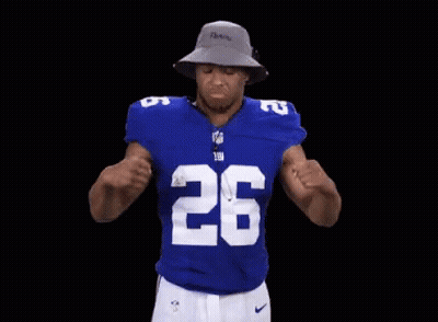 New York Giants Player Flexing Muscles GIF