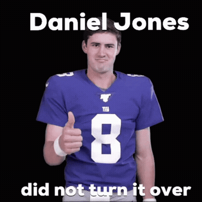 New York Giants Player In Blue Jersey Number 8 GIF