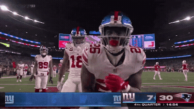New York Giants Playing Patriots In Fourth Quarter GIF