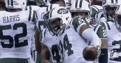 New York Jets Football Players Huddled GIF