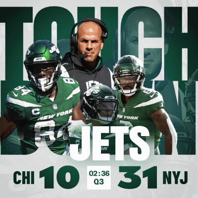 New York Jets Poster With Coach And Two Players GIF