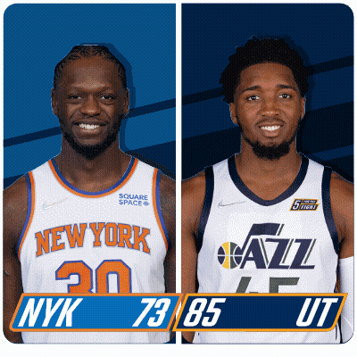 New York Knicks And Utah Jazz Basketball Players GIF