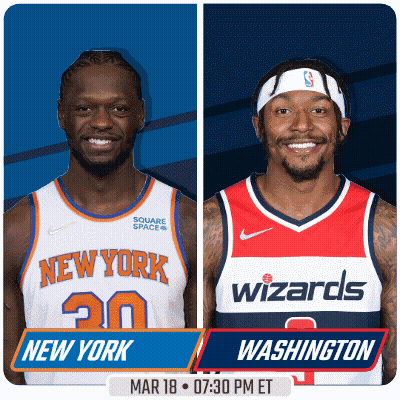 New York Knicks And Wizards Basketball Players GIF