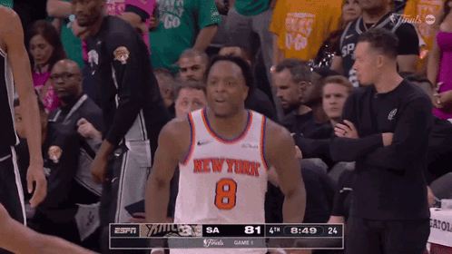 New York Knicks Player in Front of Crowd