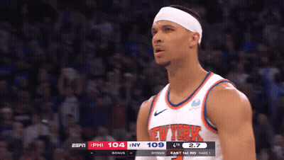 New York Knicks Player Looking At Scoreboard GIF