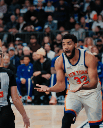 New York Knicks Player Yelling At Referee GIF