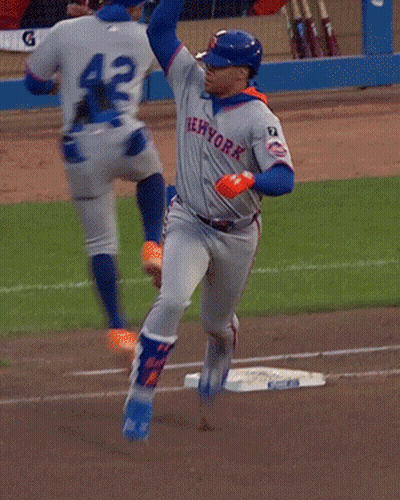New York Mets Baseball Player Celebrating GIF