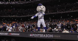 New York Mets Mascot Mr Met Rallying Crowd GIF