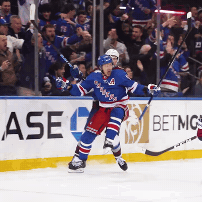 New York Rangers Hockey Player Celebrating Goal GIF