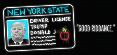 New York State Driver License Saying Good Riddance GIF