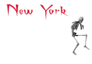 New York Tiptoeing Skeleton GIF