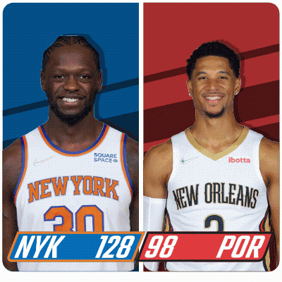 New York Vs New Orleans Basketball Players GIF