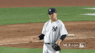New York Yankees Baseball Player Arms Up GIF