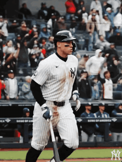 New York Yankees Baseball Player Holding Bat GIF