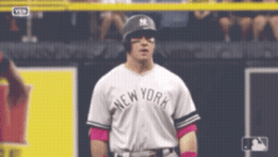 New York Yankees Baseball Player In White Jersey GIF