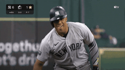New York Yankees Baseball Player Running On Field GIF