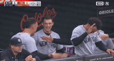 New York Yankees Baseball Players Hugging GIF