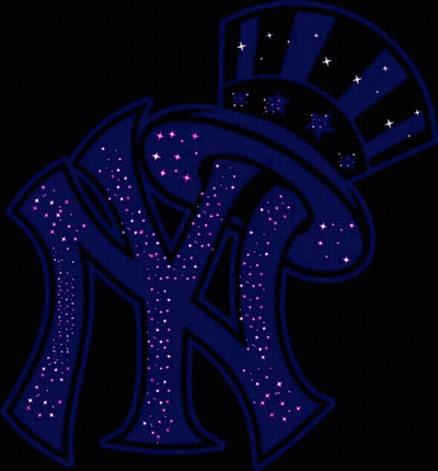 New York Yankees Logo With Top Hat And Stars GIF
