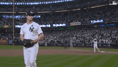 New York Yankees Pitcher Throwing Baseball GIF