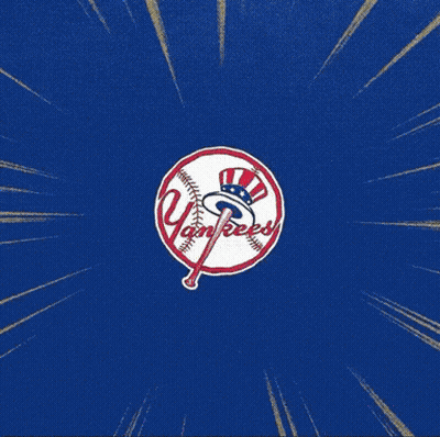 New York Yankees Player By Blue Sign Saying See Ya GIF