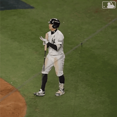 New York Yankees Player Holding Bat GIF