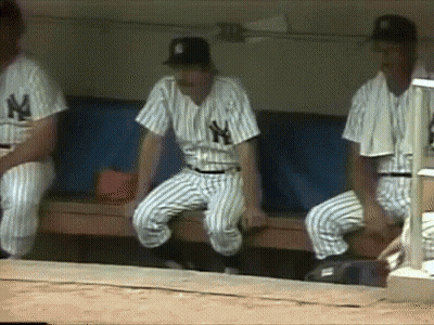 New York Yankees Player In Dugout GIF