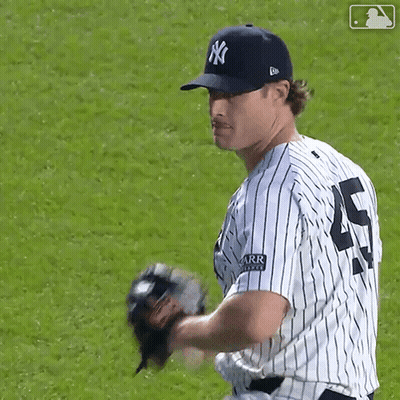 New York Yankees Player Number 5 Throws Baseball GIF