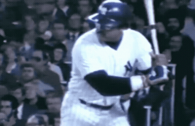 New York Yankees Player Swinging At Ball GIF