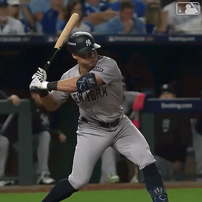 New York Yankees Player Swinging Bat GIF