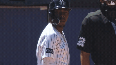 New York Yankees Player Swings Bat GIF