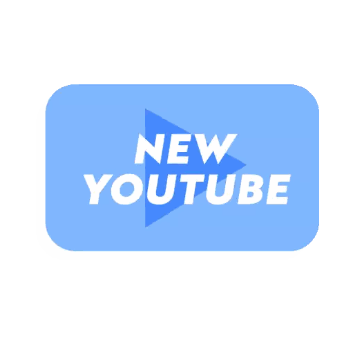 New YouTube Text On Blue Rectangle Sticker