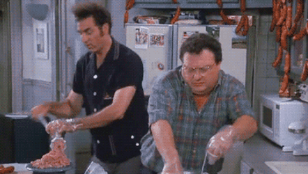 Newman Kitchen Riot Making Sausage GIF