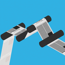 Newspaper Line Printing Vector Loop GIF