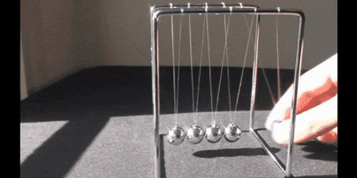 Newton Pendulum In The Sunlight GIF