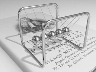 Newton Pendulum On Top Of A Book GIF