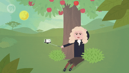 Newtons First Law Apple Falling From Tree Animation GIF