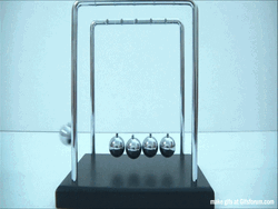 Newtons First Law Silver Cradle Illustration GIF