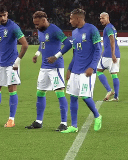 Neymar Cute Synchronized Dance High Five GIF