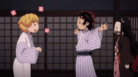 Nezuko And Tanjiro Running Demon Slayer GIF