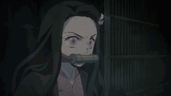 Nezuko Fierce Eyes Running Away GIF