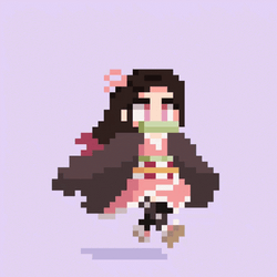 Nezuko Kamado Running Pixel Art GIF