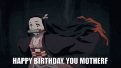 Nezuko Running Happy Birthday To You GIF